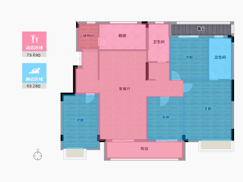 湖北省-武汉市-联投光谷瑞园-141.49-户型库-动静分区