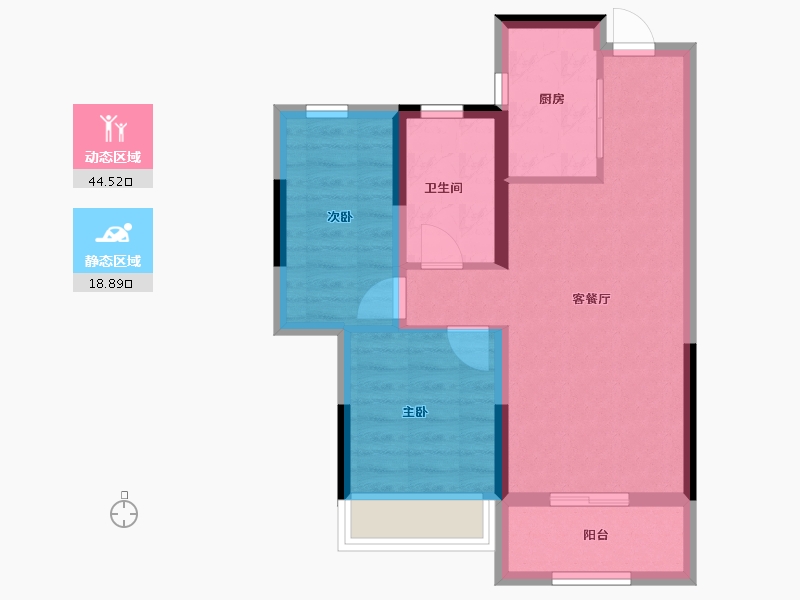 浙江省-温州市-旭辉瓯江城-56.00-户型库-动静分区