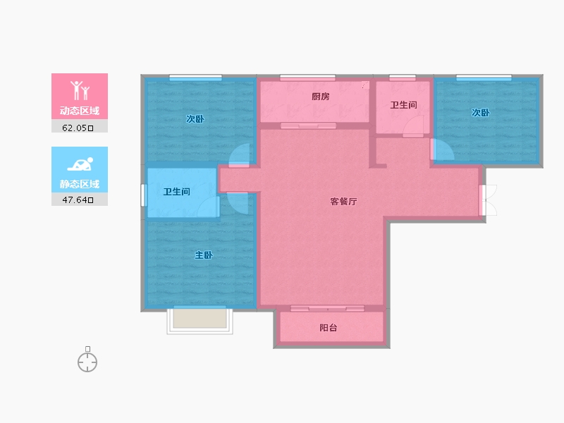 陕西省-西安市-观园壹号-98.25-户型库-动静分区