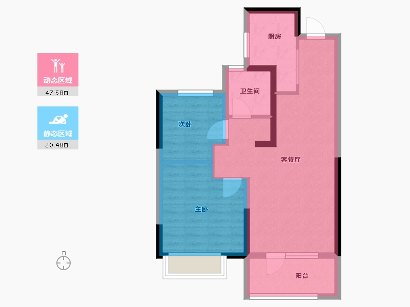 山东省-烟台市-华发观山水-60.00-户型库-动静分区