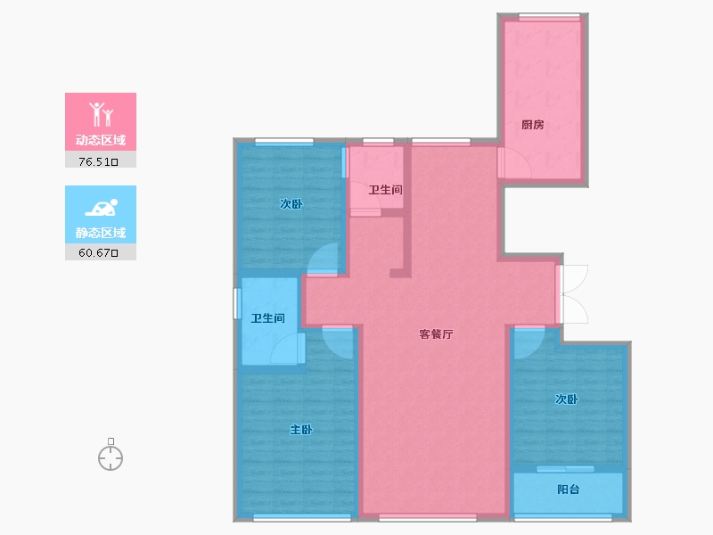 山东省-潍坊市-金庆公馆-123.21-户型库-动静分区