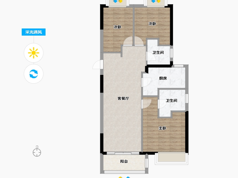 湖北省-武汉市-联投光谷瑞园-80.90-户型库-采光通风