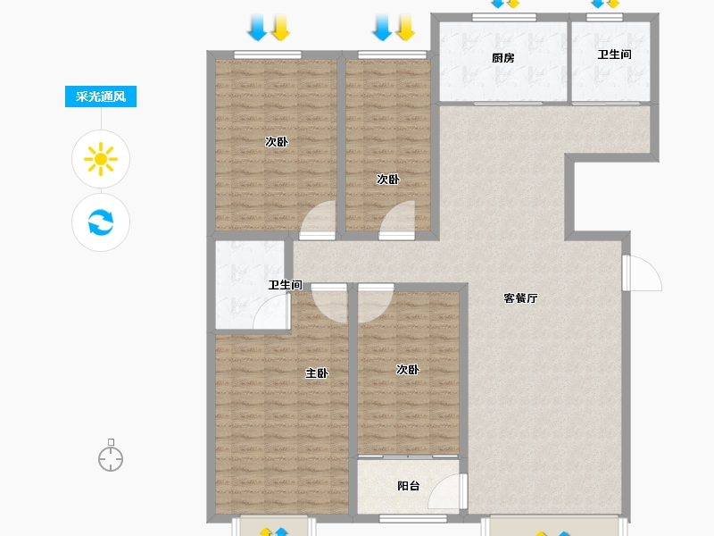 山东省-潍坊市-紫御宫馆-156.00-户型库-采光通风