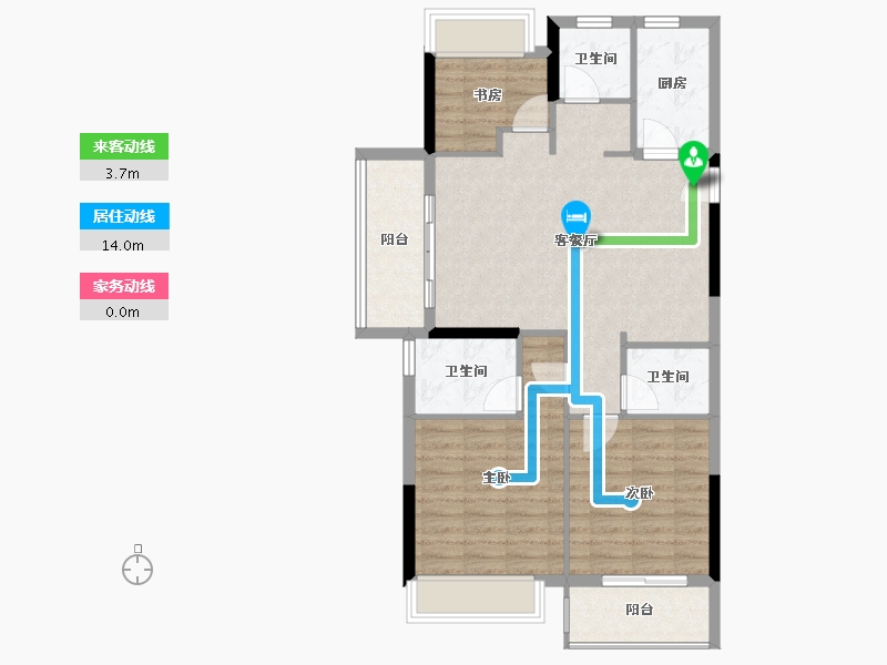 浙江省-绍兴市-云熙望府-84.00-户型库-动静线