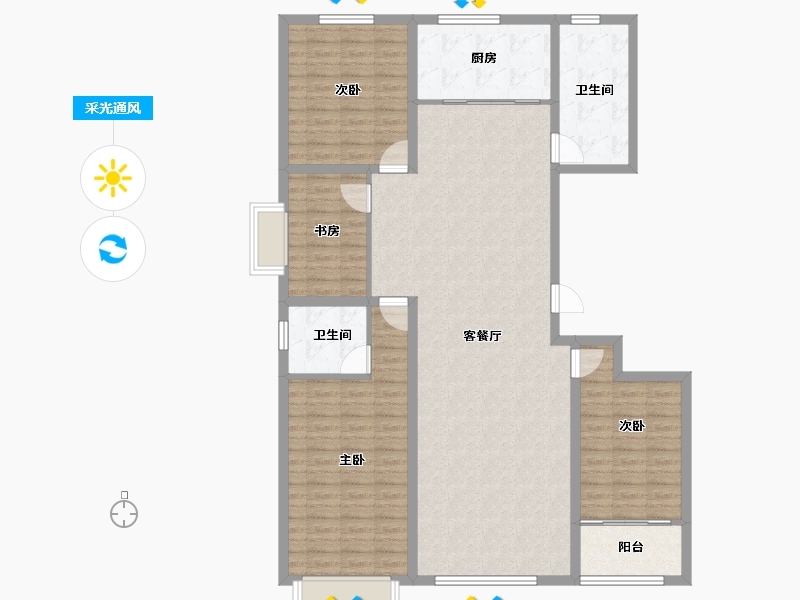 山东省-潍坊市-紫御宫馆-140.00-户型库-采光通风