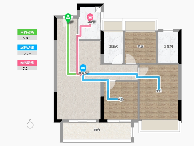 湖北省-武汉市-联投武汉城建花山印象-75.87-户型库-动静线