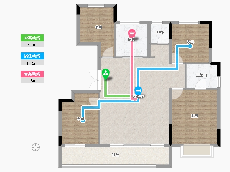 浙江省-温州市-蓝光城建雍锦熙园-109.60-户型库-动静线