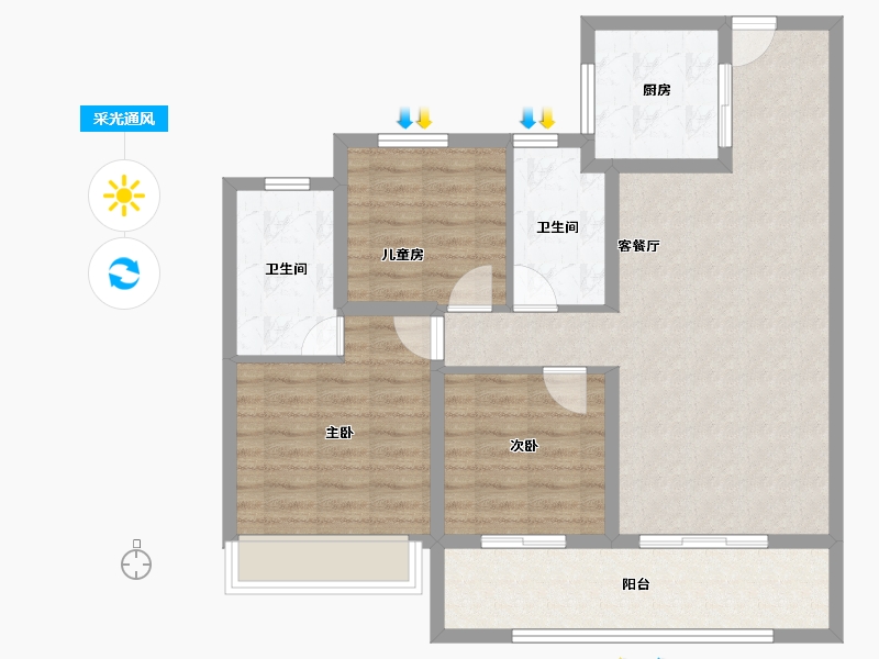 浙江省-温州市-君悦339-92.00-户型库-采光通风