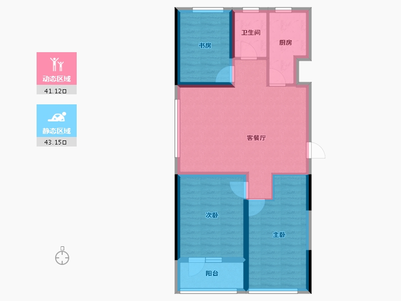 山东省-潍坊市-高创水岸蓝湾-75.03-户型库-动静分区