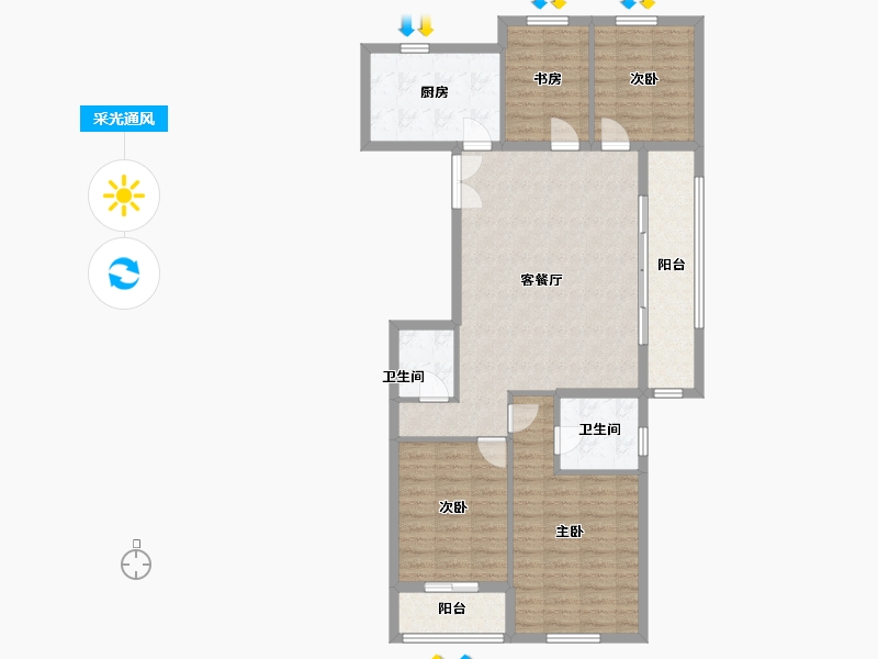 浙江省-温州市-万科星汇里-106.49-户型库-采光通风