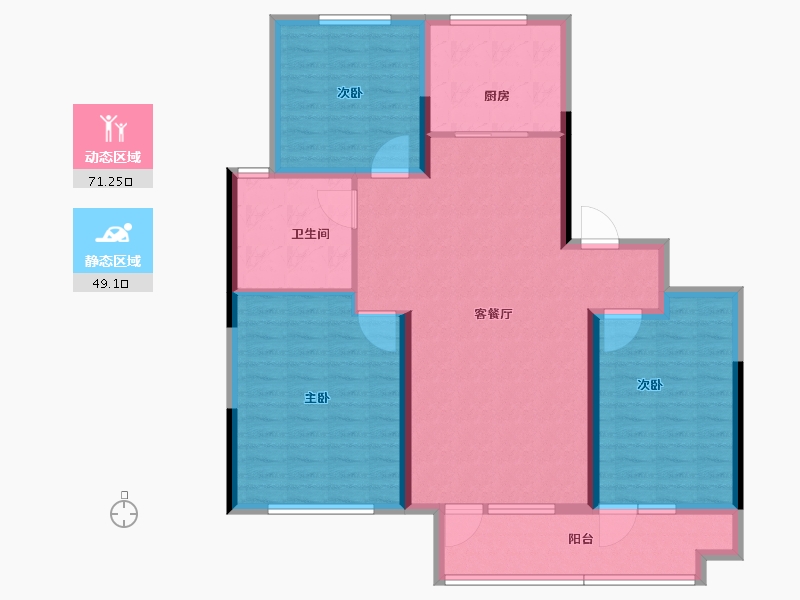 山东省-潍坊市-高创水岸蓝湾-108.80-户型库-动静分区