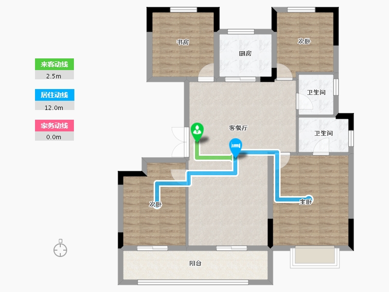 浙江省-温州市-蓝光城建雍锦熙园-102.40-户型库-动静线