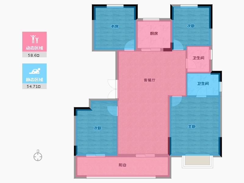 浙江省-温州市-蓝光城建雍锦熙园-102.40-户型库-动静分区