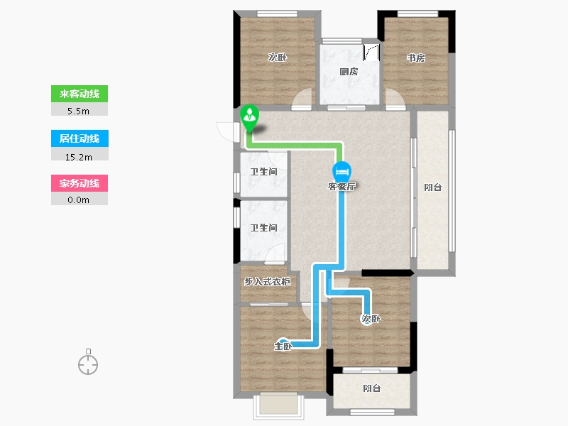 浙江省-绍兴市-锦上云山-104.80-户型库-动静线