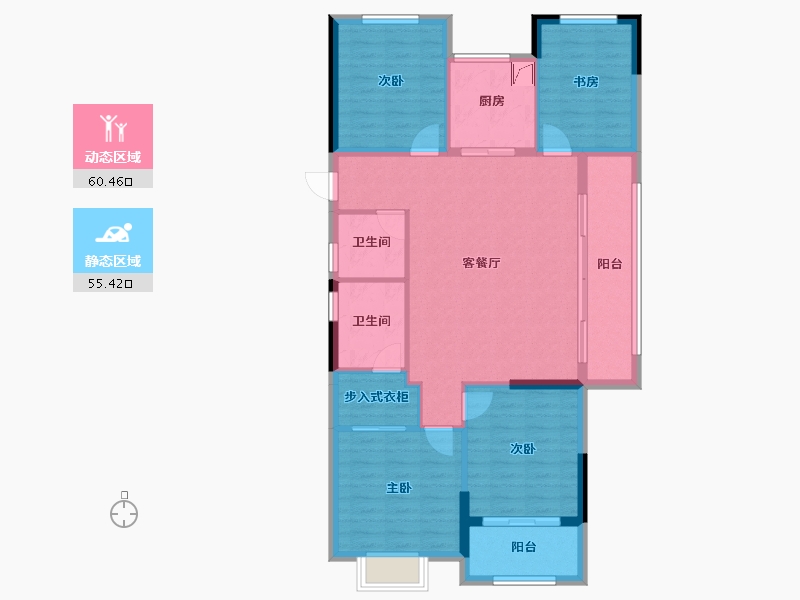 浙江省-绍兴市-锦上云山-104.80-户型库-动静分区