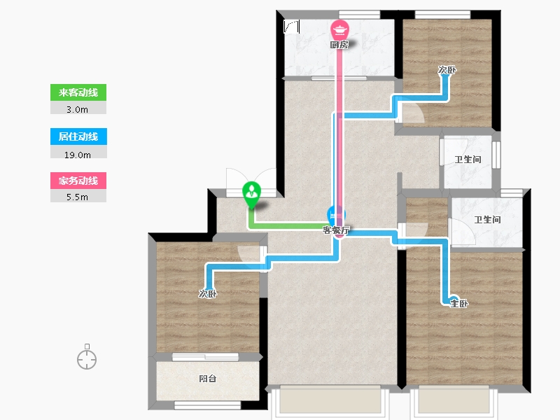 陕西省-西安市-天地源·云水天境-87.15-户型库-动静线