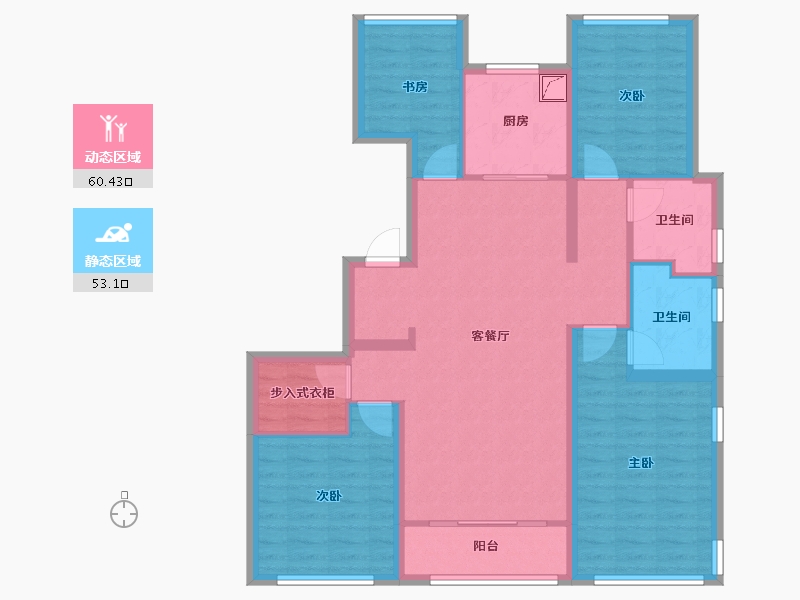 山东省-青岛市-绿城汀岚-114.40-户型库-动静分区