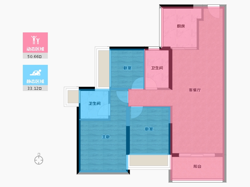 广东省-东莞市-新城御珑公馆-74.67-户型库-动静分区