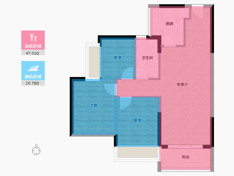 广东省-东莞市-新城御珑公馆-65.76-户型库-动静分区