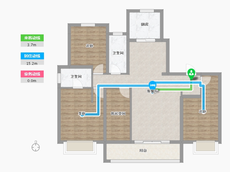 陕西省-西安市-白鹿汀洲-95.55-户型库-动静线