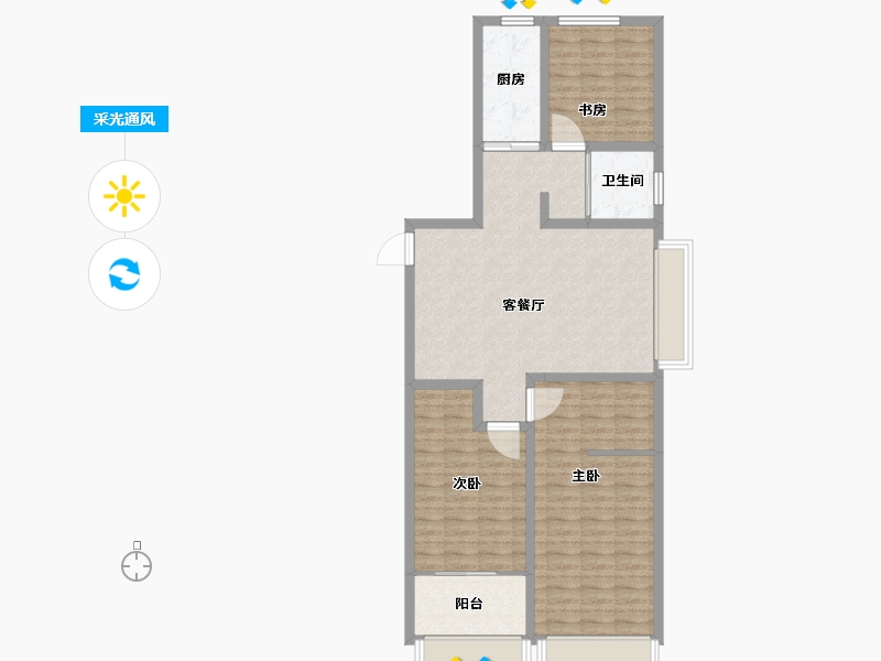 山东省-潍坊市-紫御宫馆-98.46-户型库-采光通风