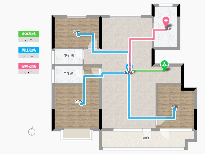 山东省-烟台市-中瑞鼎峰云山度-110.40-户型库-动静线