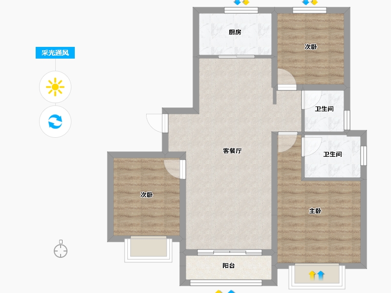 山东省-烟台市-大都馨悦-89.00-户型库-采光通风