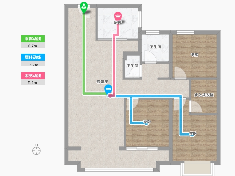 河北省-石家庄市-当代境MOMΛ-86.40-户型库-动静线