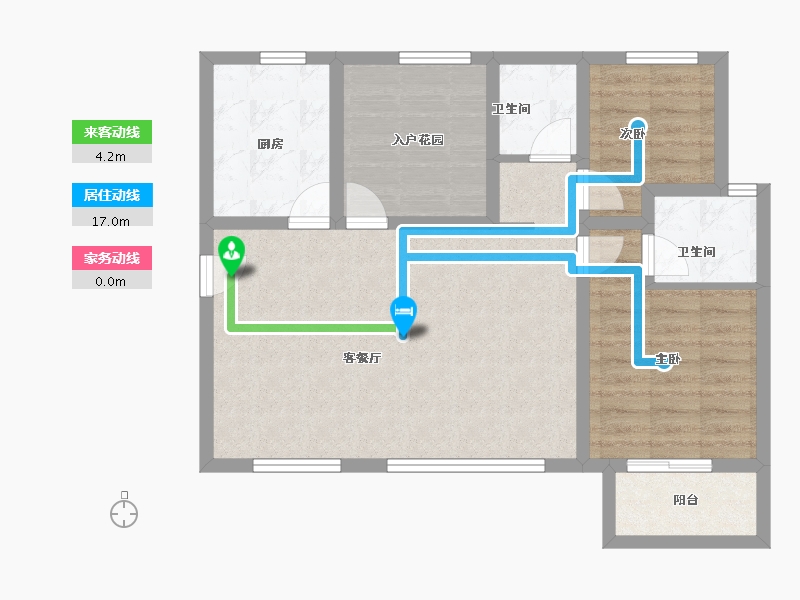 陕西省-西安市-蓝湖九郡-75.87-户型库-动静线