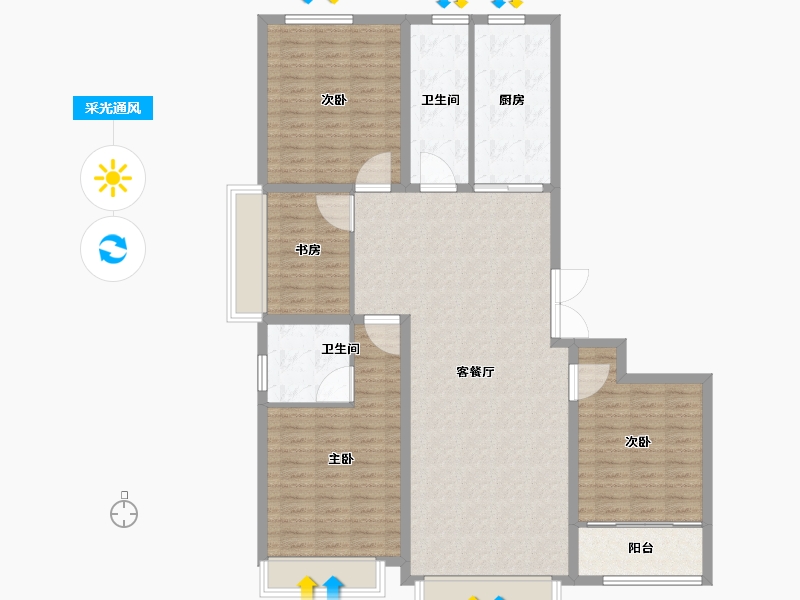 山东省-潍坊市-紫御宫馆-131.21-户型库-采光通风