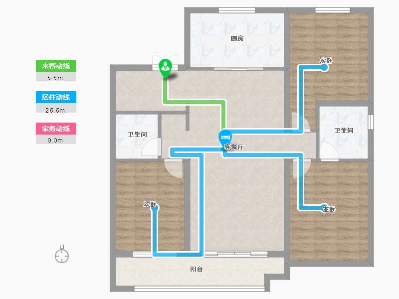 河北省-石家庄市-地铁·万科蓝湾-108.80-户型库-动静线