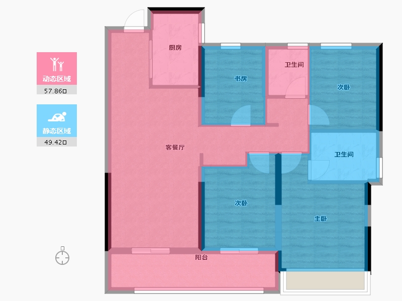 浙江省-温州市-旭辉瓯江城-96.00-户型库-动静分区