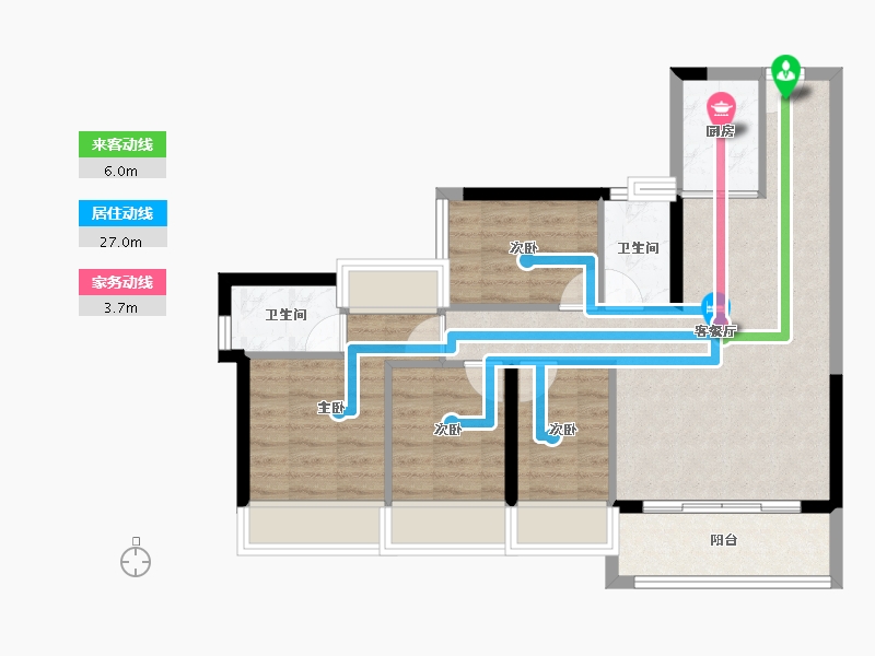 广东省-东莞市-中海·左岸东宸-71.74-户型库-动静线