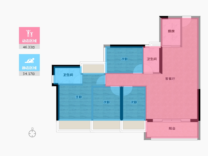 广东省-东莞市-中海·左岸东宸-71.74-户型库-动静分区