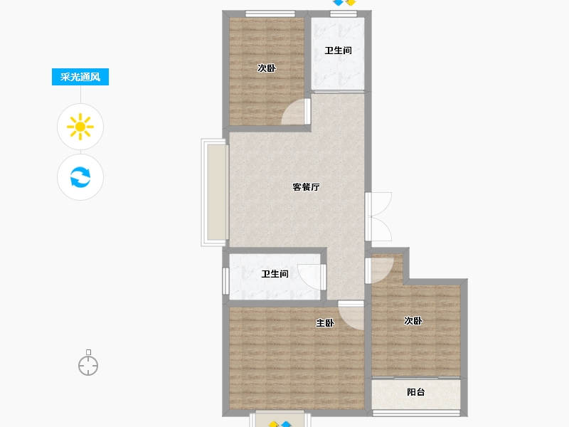 山东省-潍坊市-紫御宫馆-100.01-户型库-采光通风