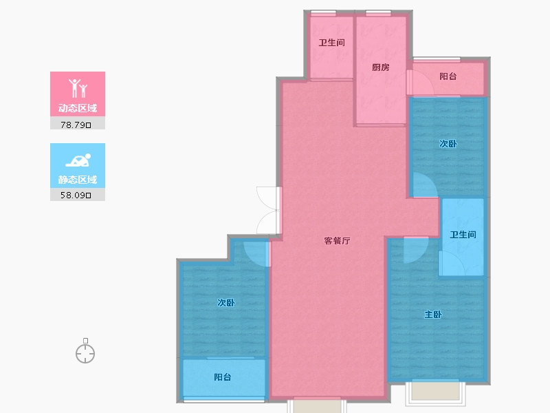 山东省-潍坊市-紫御宫馆-125.61-户型库-动静分区