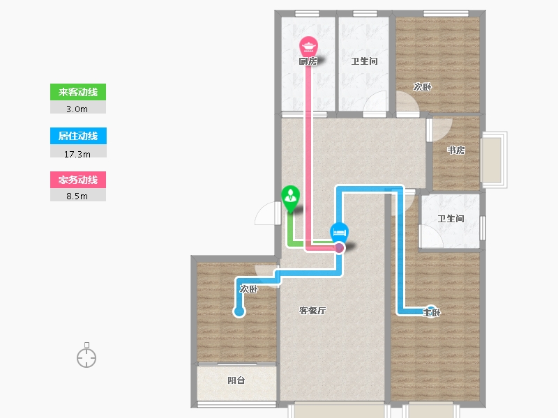 山东省-潍坊市-紫御宫馆-133.60-户型库-动静线