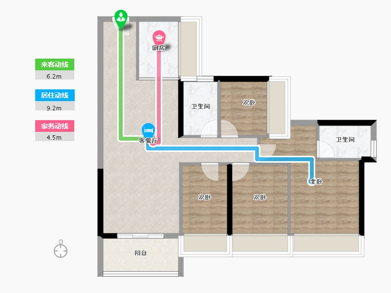 广东省-东莞市-中海·左岸东宸-84.77-户型库-动静线