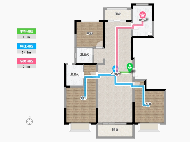 陕西省-西安市-西安凤鸣华府-117.68-户型库-动静线