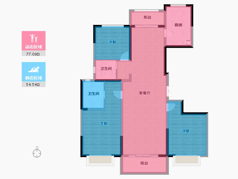 陕西省-西安市-西安凤鸣华府-117.68-户型库-动静分区