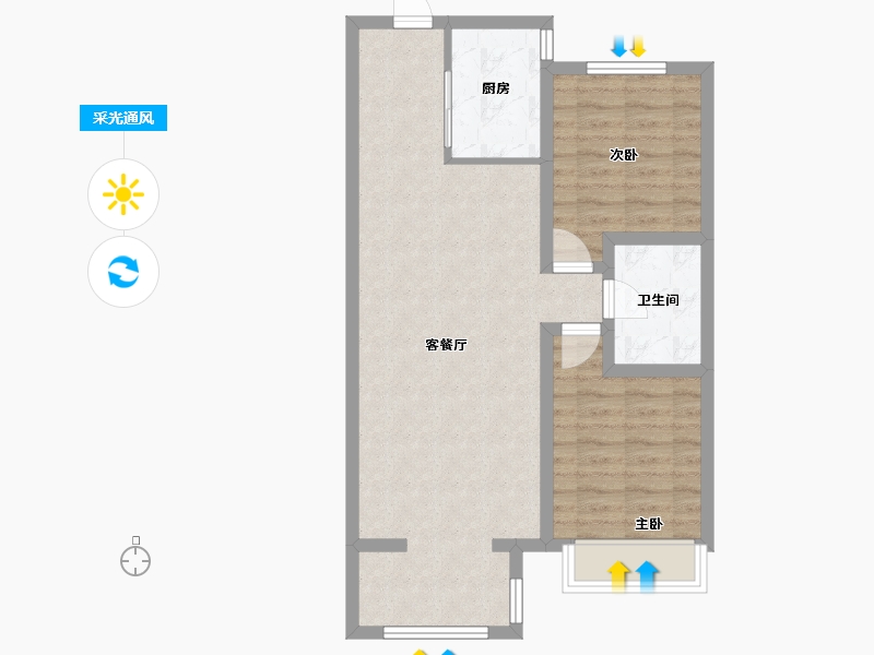 河北省-石家庄市-当代境MOMΛ-70.40-户型库-采光通风