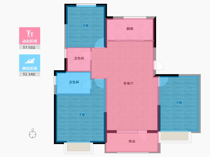 山东省-青岛市-中洲半岛城邦-98.96-户型库-动静分区