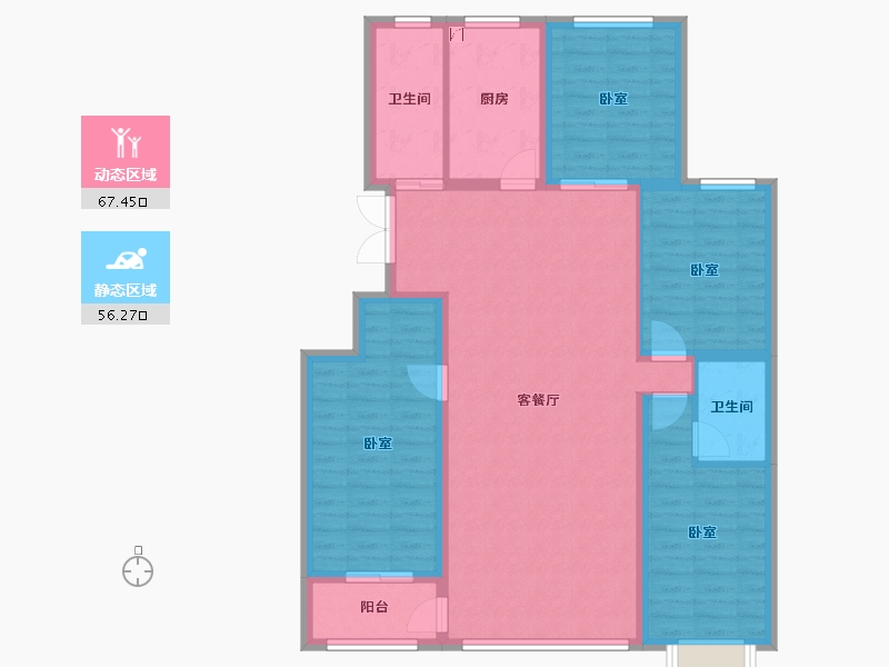 山东省-潍坊市-恒信温莎公馆-111.65-户型库-动静分区