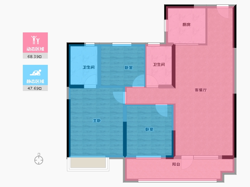 山东省-潍坊市-碧桂园恒信·潍州府-104.00-户型库-动静分区