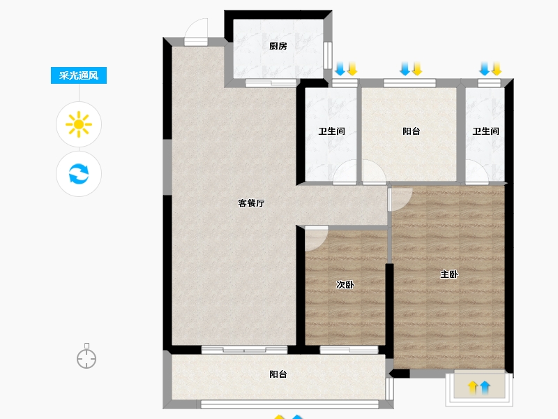 湖南省-长沙市-中建钰和城-88.73-户型库-采光通风