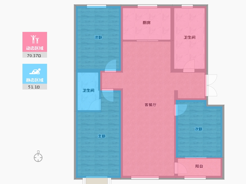 山东省-潍坊市-龙润紫宸华府-109.20-户型库-动静分区