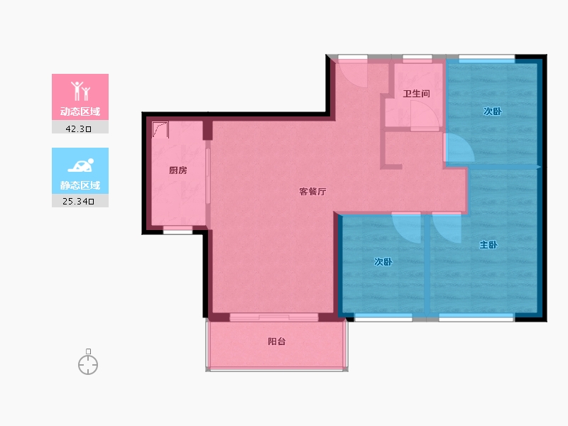 福建省-厦门市-融侨铂樾府-70.00-户型库-动静分区