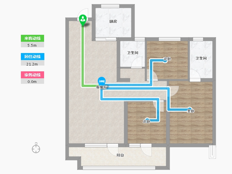 山东省-青岛市-天一仁和宸璟鹭洲-87.97-户型库-动静线