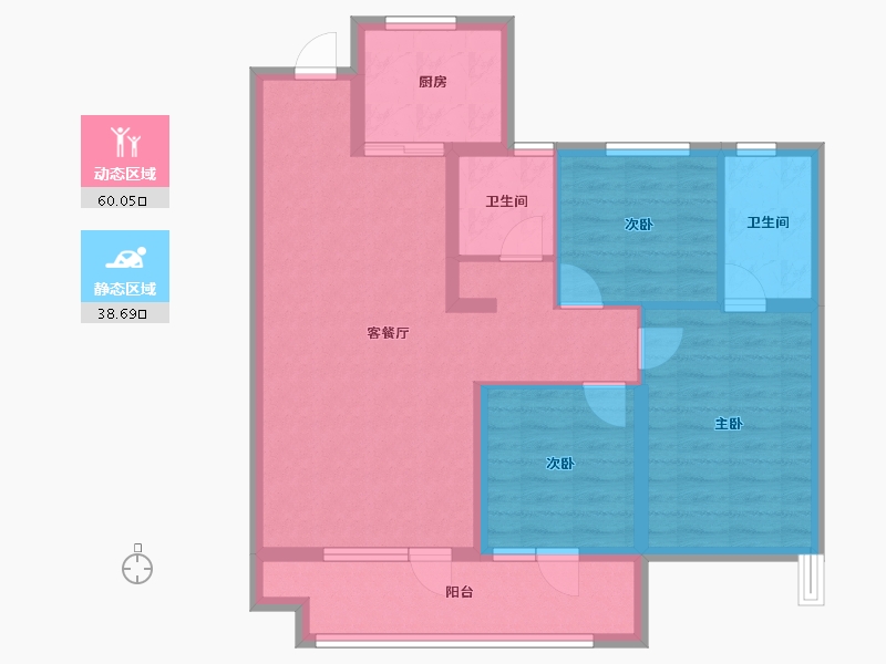 山东省-青岛市-天一仁和宸璟鹭洲-87.97-户型库-动静分区