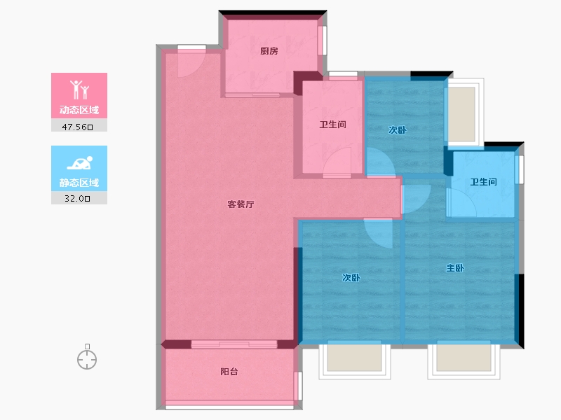 广东省-中山市-佳兆业香山熙园二期-71.20-户型库-动静分区